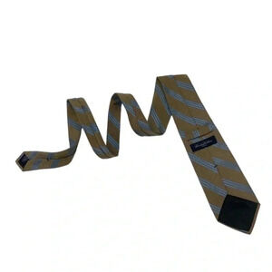 Brooks Brothers Silk Cotton  Blend Brown & Blue Neck Tie